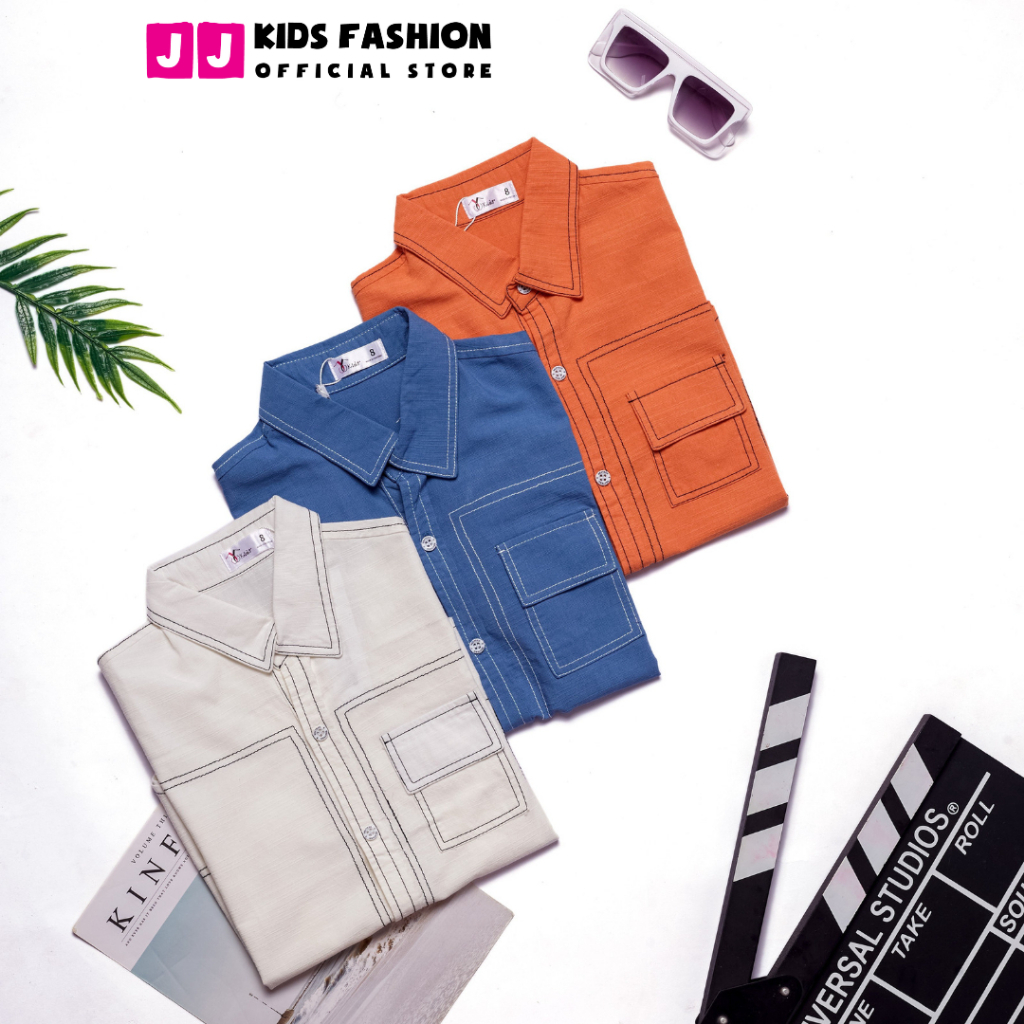 Áo sơ mi cộc tay cho bé trai hàng cao cấp phong cách thời trang Hàn Quốc - JJ Kids Store