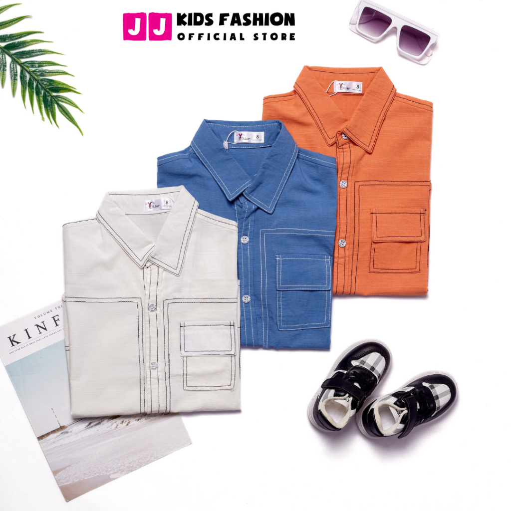 Áo sơ mi cộc tay cho bé trai hàng cao cấp phong cách thời trang Hàn Quốc - JJ Kids Store