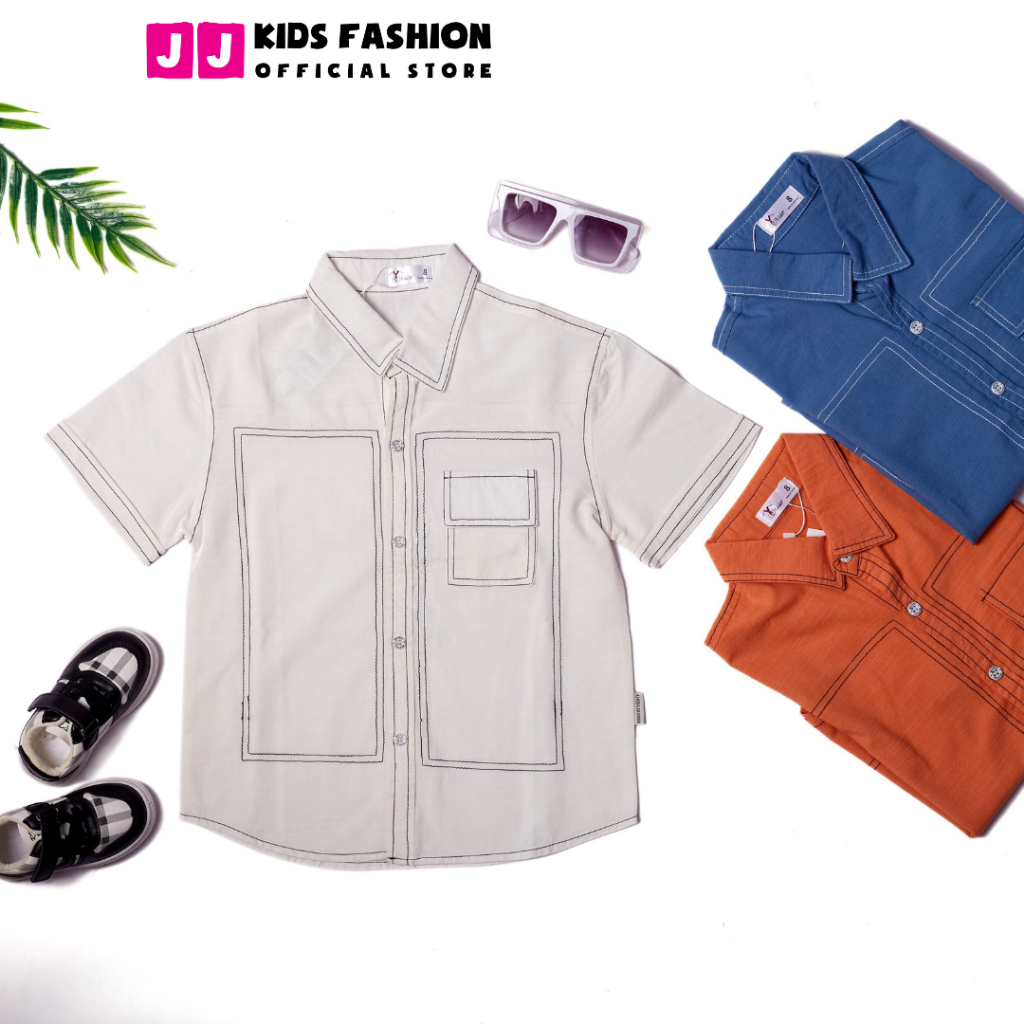 Áo sơ mi cộc tay cho bé trai hàng cao cấp phong cách thời trang Hàn Quốc - JJ Kids Store