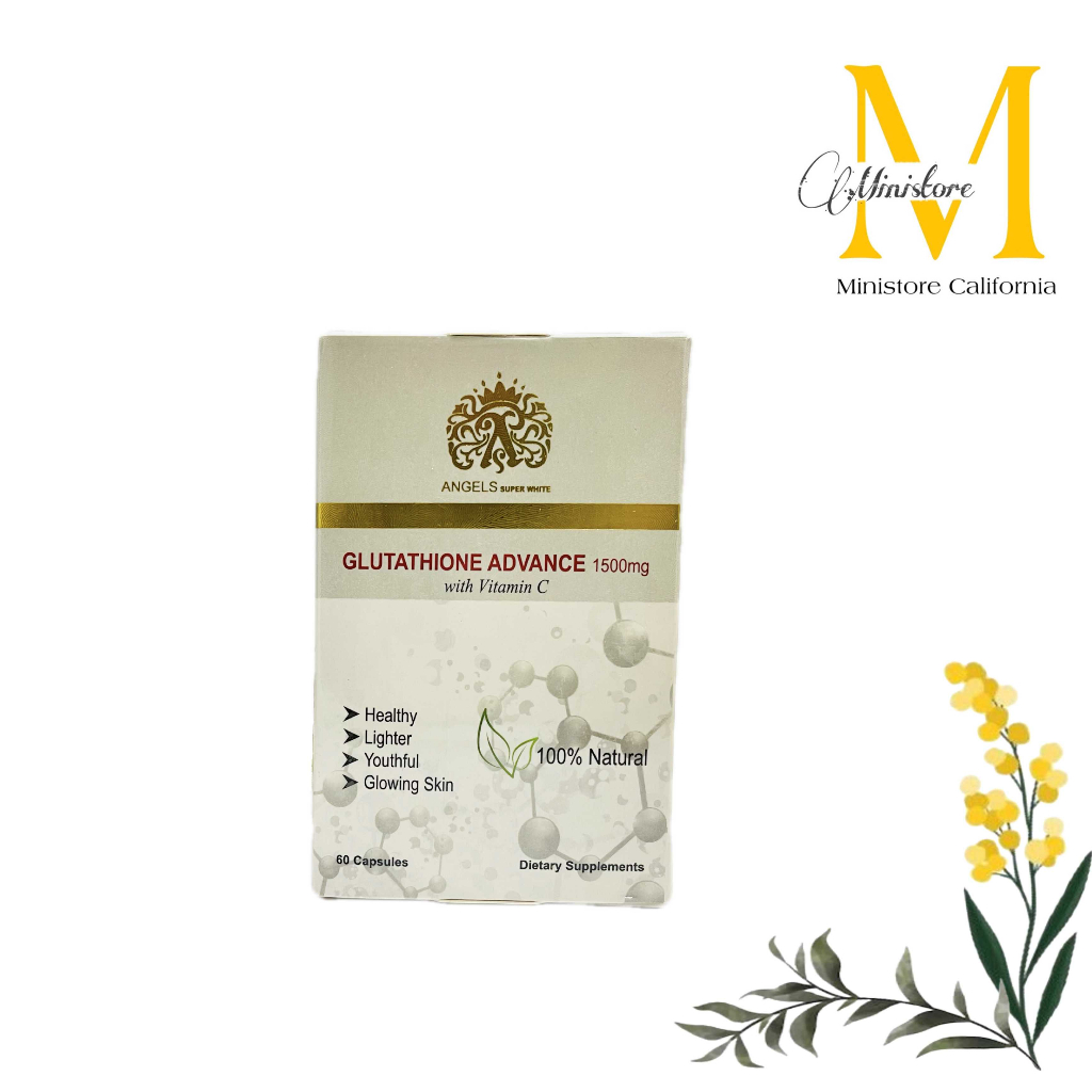 VIÊN UỐNG GLUTATHIONE ADVANCE 1500mg ANGELS SUPER WHITE HỖ TRỢ SÁNG DA, GIẢM THÂM NÁM [HỘP 60 VIÊN]