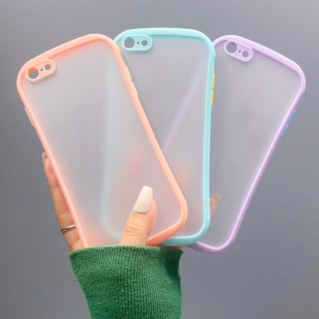[ Iphone 6/6s Plus ] Óp Lưng Nhám Viền Cong Nhiều Màu