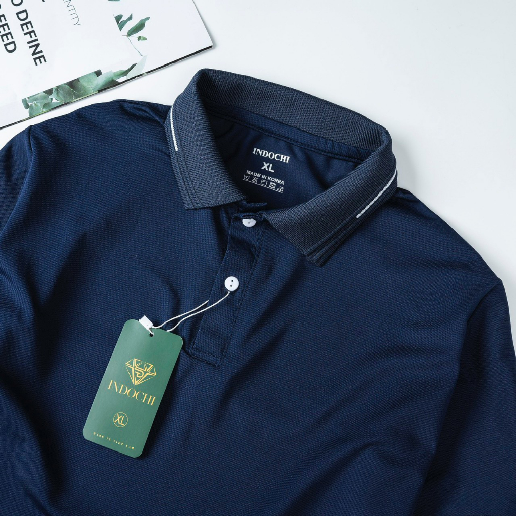 Áo Polo Nam INDOCHI Vải Cá Sấu Cotton Cao Cấp Ngắn Tay Sang Trọng Và Thanh Lịch PL022