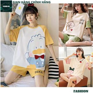 Bộ cộc mặc nhà thun đồ ngủ mùa hè chất mát mẻ in hình dễ thương cute ngộ nghĩnh đáng yêu siêu hot FASHION BNN1