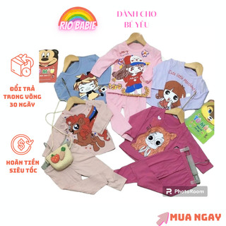 Bộ dài tay cotton bé gái, bé trai 9- 19kg