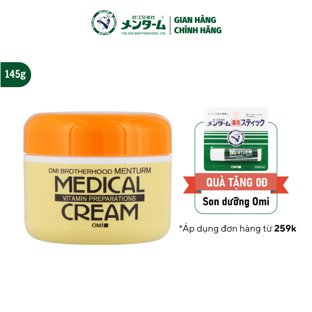 Kem Dưỡng Ẩm Dành Cho Da Khô, Nứt Nẻ Omi Menturm (145g/hũ)