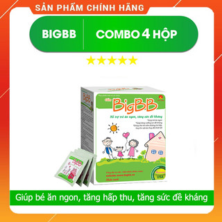 [ Hàng chính hãng ] Combo 4 hộp Cốm BigBB: giúp trẻ ăn ngon, tăng hấp thu, tăng sức đề kháng