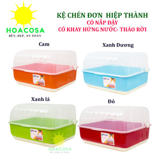 Kệ Úp Chén ( Khay Đựng Chén) Có Nắp Đậy  Nhựa Hiệp Thành Đẹp, Cứng Cáp, Bền Lâu- Đồ Gia Dụng Hoacosa