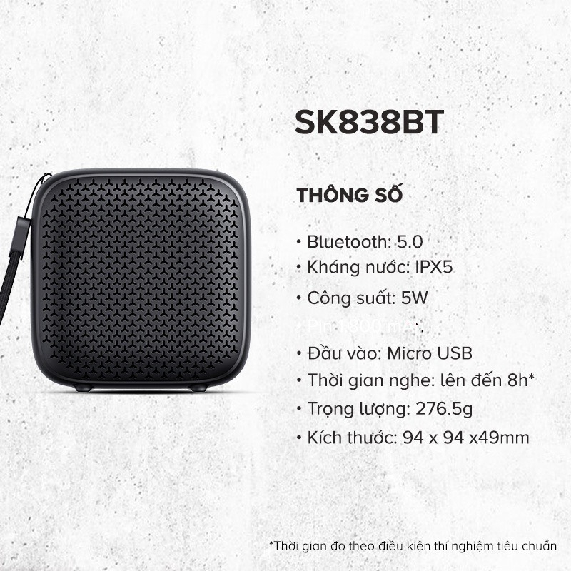 Loa Không Dây Mini HAVIT SK838BT | Bluetooth 5.0 | Kháng IPX5 | Công Suất 5W | Nghe Đến 8H - CHÍNH HÃNG
