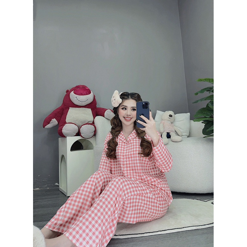 Bộ lụa caro bigsize 230