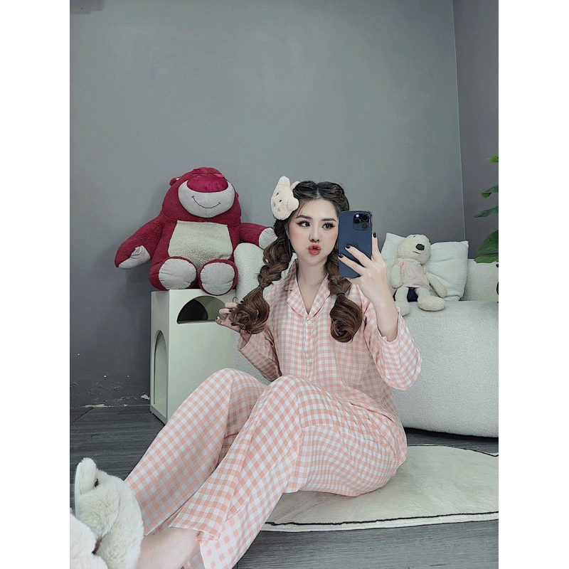 Bộ lụa caro bigsize 230