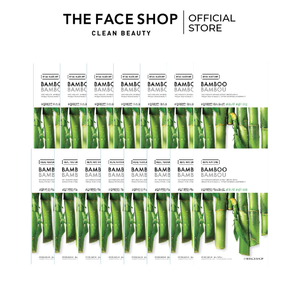 Set 15 Mặt Nạ Cung Cấp Nước TheFaceShop Real Nature Mask Sheet Bamboo 20g