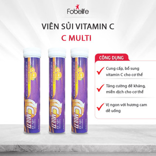 Viên sủi bổ sung vitamin c Multi C Fobe Tăng Cường Đề Kháng N2 - tuýp 20 viên