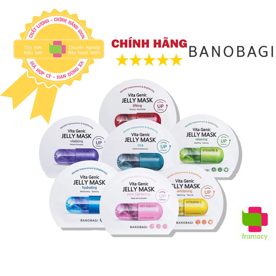 Mặt nạ dưỡng da Banobagi Vita Genic Jelly Mask, Hàn Quốc dưỡng ẩm trắng da đủ loại