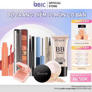 Bộ trang điểm Lameila 8 món tiện lợi  bộ trang điểm cá nhân đầy đủ tặng kèm mút trang điểm Biccosmetic