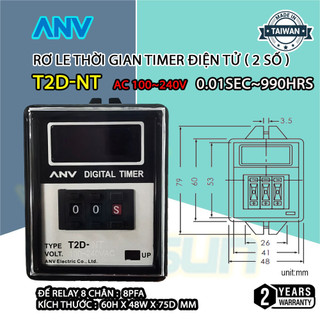Rơ Le Thời Gian Timer Điện tử (2 số) 0.01sec~990hrs