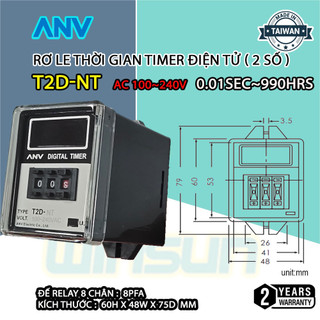Rơ Le Thời Gian Timer Điện tử (2 số) 0.01sec~990hrs