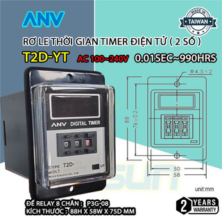 Rơ Le Thời Gian Timer Điện tử (2 số) 0.01sec~990hrs
