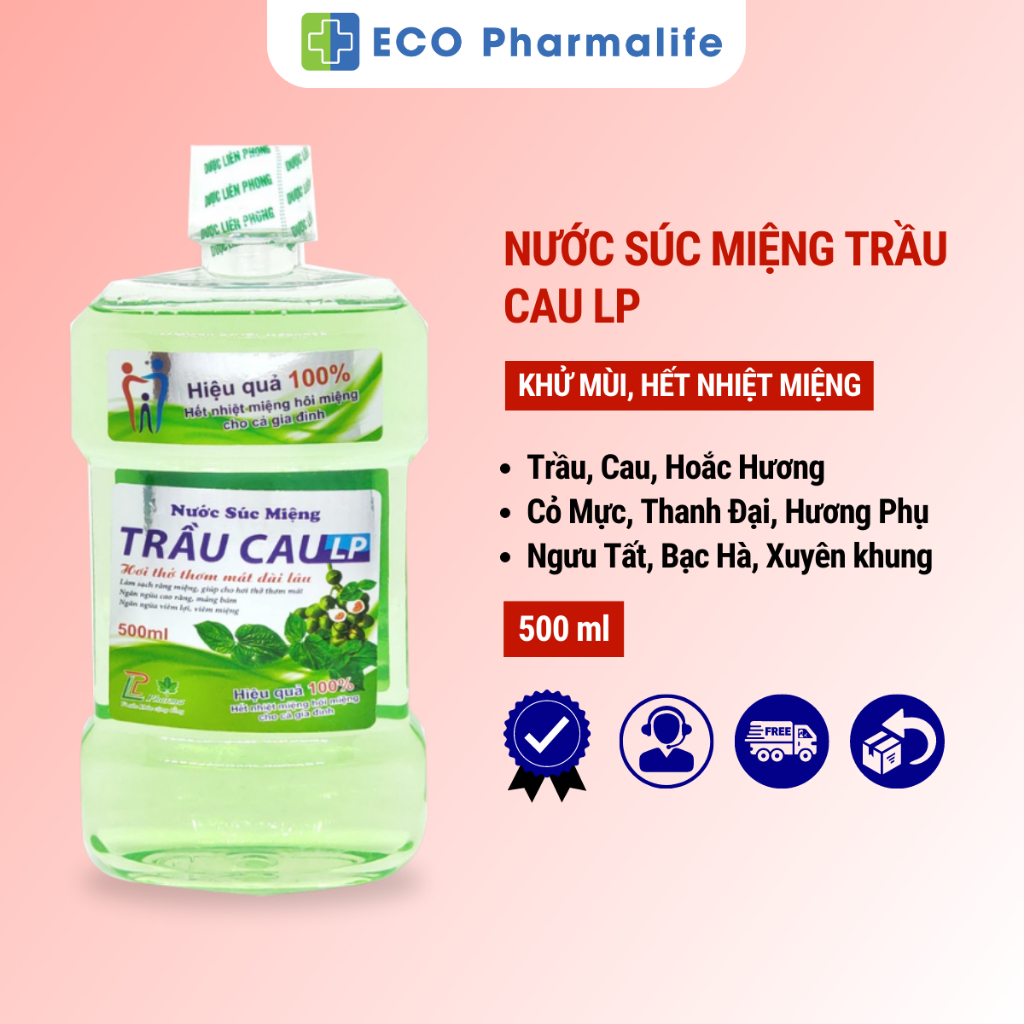 Nước súc miệng trầu cau LP thảo dược tự nhiên, an toàn, lành tính