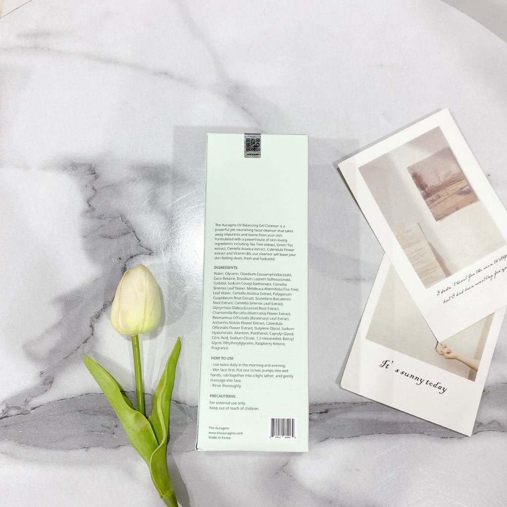 Gel rửa mặt The Auragins Oil Balancing Gel Cleanser làm sạch sâu cho da dầu mụn 30ml & 150ml