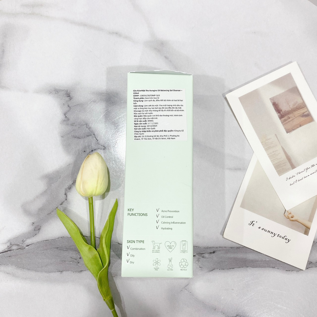 Gel rửa mặt The Auragins Oil Balancing Gel Cleanser làm sạch sâu cho da dầu mụn 30ml & 150ml