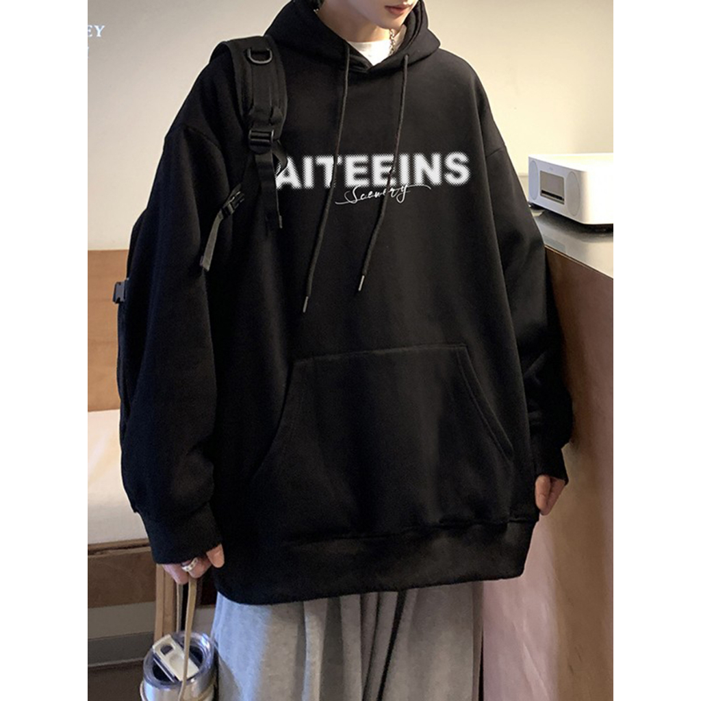 Áo hoodie nam nữ form rộng, áo khoác hoodie nam ATTENINS 2 màu đen xám Basic thời trang Ulzzang Hàn Quốc