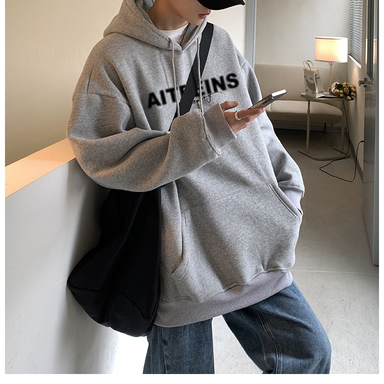 Áo hoodie nam nữ form rộng, áo khoác hoodie nam ATTENINS 2 màu đen xám Basic thời trang Ulzzang Hàn Quốc