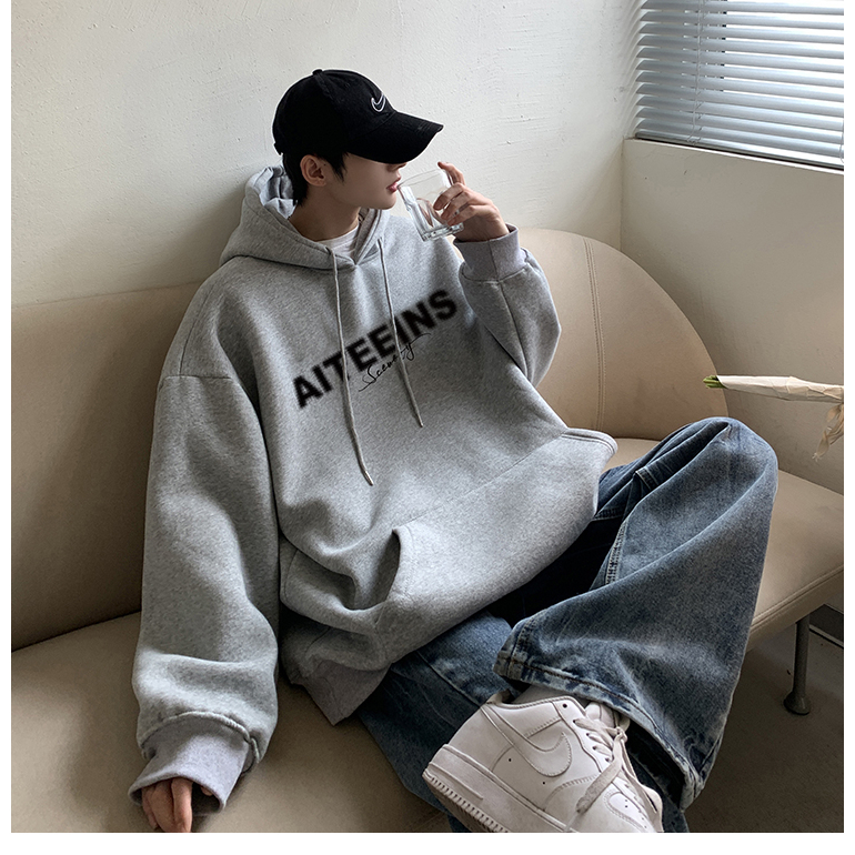 Áo hoodie nam nữ form rộng, áo khoác hoodie nam ATTENINS 2 màu đen xám Basic thời trang Ulzzang Hàn Quốc