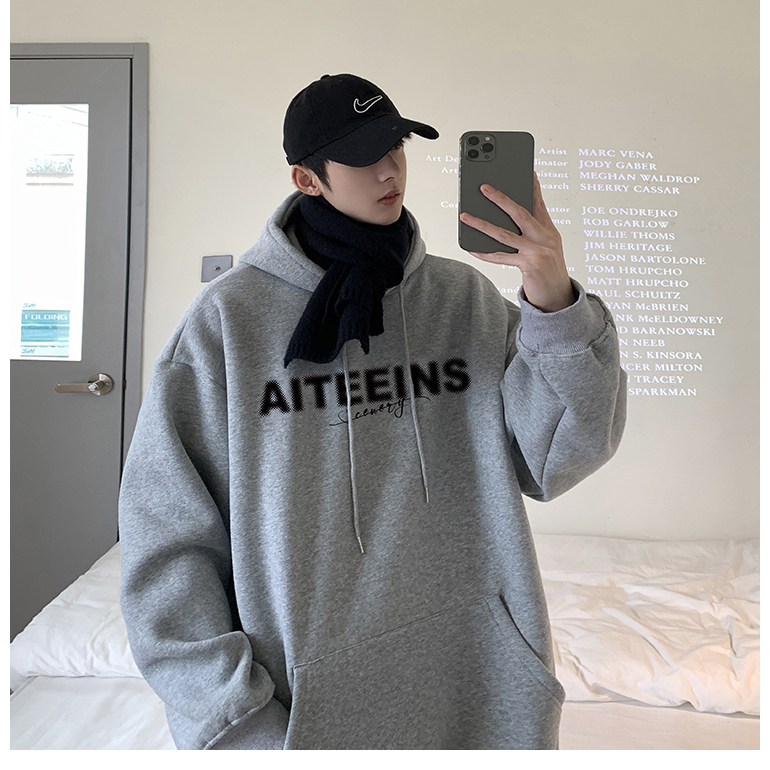 Áo hoodie nam nữ form rộng, áo khoác hoodie nam ATTENINS 2 màu đen xám Basic thời trang Ulzzang Hàn Quốc