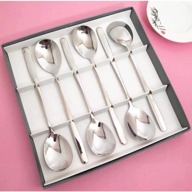 Set 6 thìa inox 304 cao cấp siêu bền đẹp