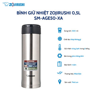 Bình giữ nhiệt Zojirushi SM-AGE50-XA 0,5L (Inox), bảo hành giữ nhiệt 1 năm chính hãng
