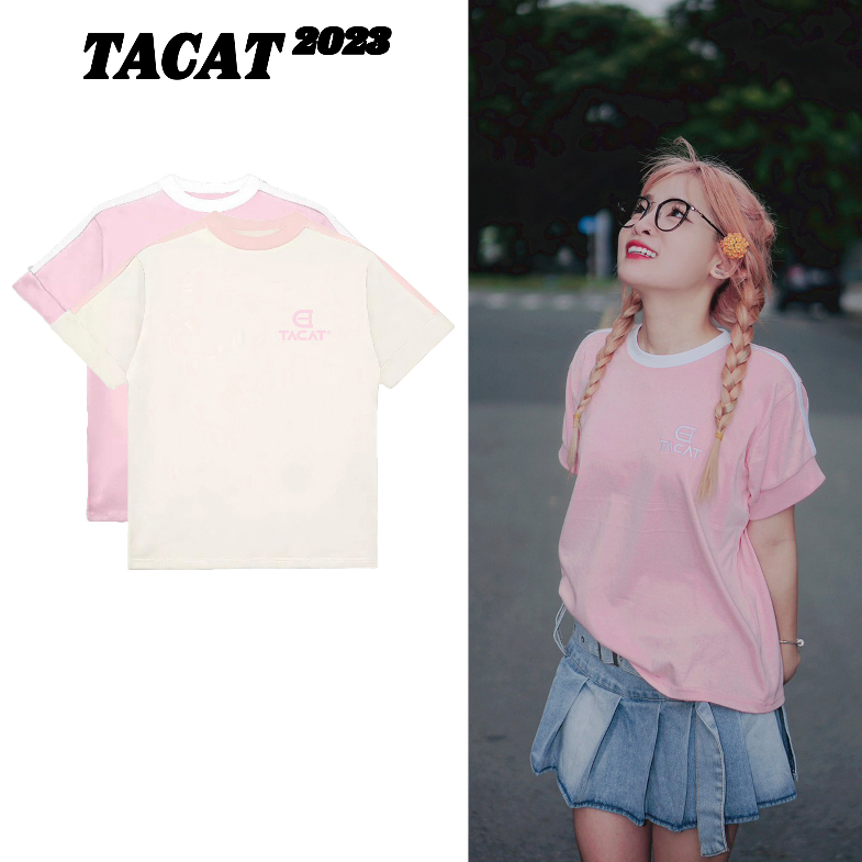 Combo 2 Áo Thun - Baby Tee 2 Màu Be Sọc Hồng-Hồng Sọc Trắng Local Brand