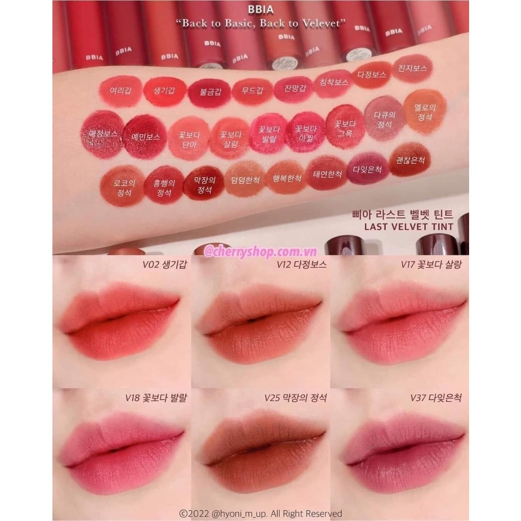 Son Kem Lì Bbia Last Velvet Lip Tint 4g
