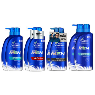 Combo 2 Chai Dầu Gội Head & Shoulders Ultramen 650ML Năng Động Sảng Khoái/ Bạc Hà/ Nước Hoa Cổ Điển/ Bạc Hà 850 ML