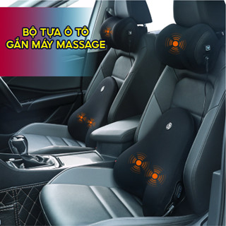 Gối tựa đầu tựa lưng massage trên ô tô AutoX động cơ rung 6 chế độ ruột cao su non êm mềm