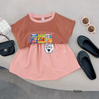 Set bộ áo thun coton và chân váy chữ A có lót trong siêu cute