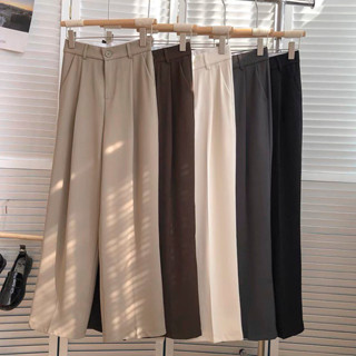 Quần ống rộng suông khoá trước dáng dài vải ruby M01