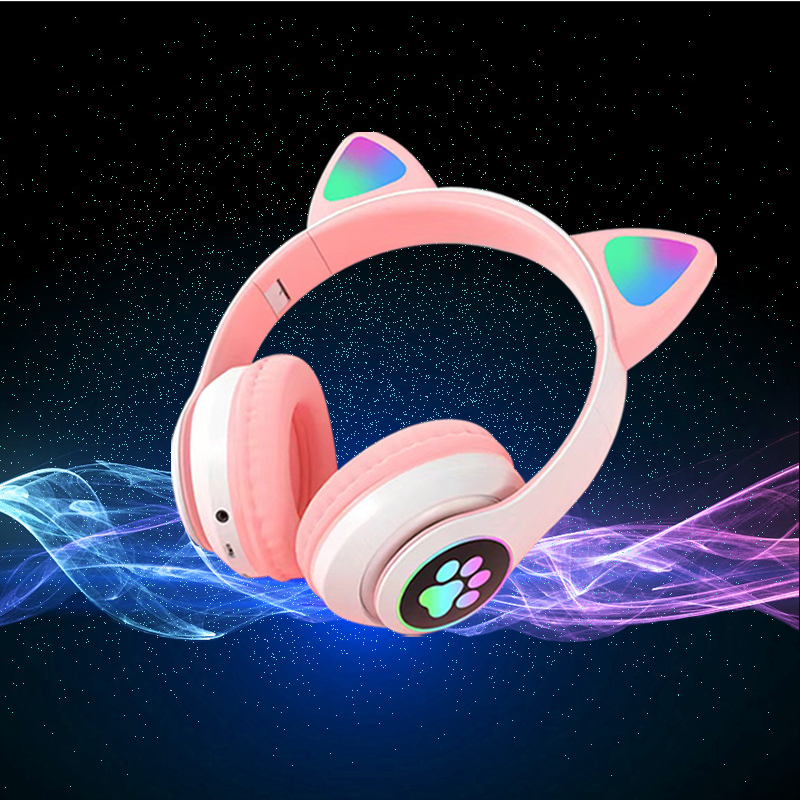 Tai Nghe Mèo SNT-28 Bluetooth Chụp Tai, Headphone Tai Mèo Dễ Thương Có Mic, Âm Bass Mạnh Mẽ Bảo Hành 12 Tháng