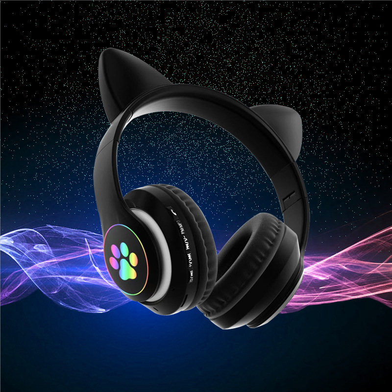 Tai Nghe Mèo SNT-28 Bluetooth Chụp Tai, Headphone Tai Mèo Dễ Thương Có Mic, Âm Bass Mạnh Mẽ Bảo Hành 12 Tháng