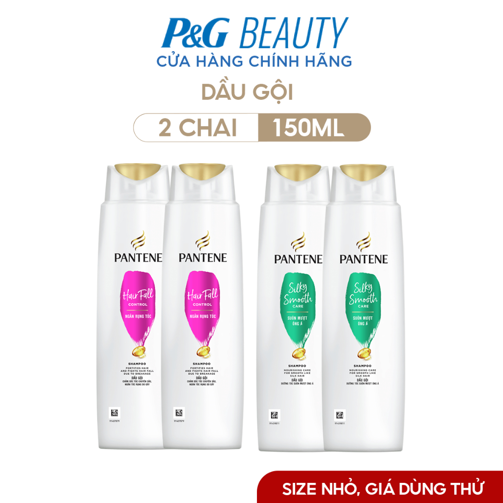 Combo 2 Chai Dầu Gội PANTENE Pro-V 150ML Ngăn Rụng Tóc/ Mượt Mà Óng Ả