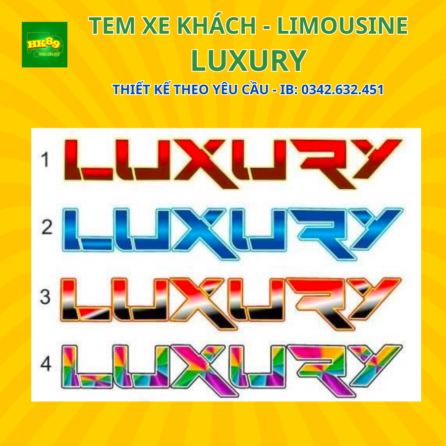 Tem xe chữ LUXURY - Decal Luxury dán ô tô, xe tải phản quang 7 màu