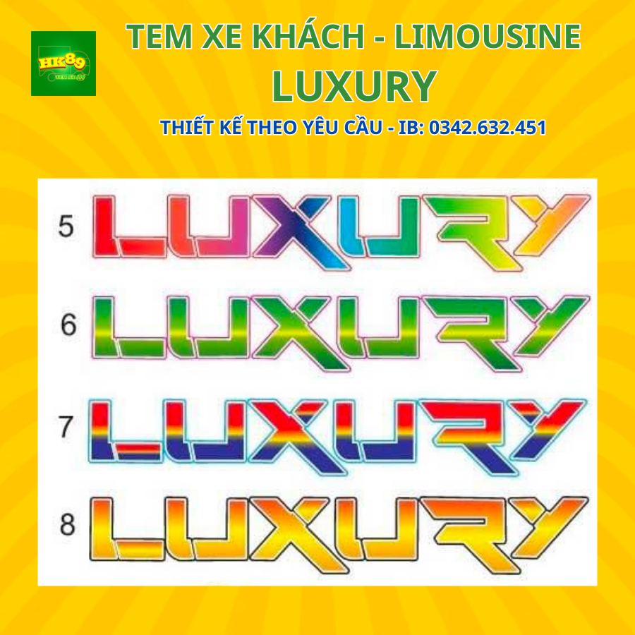 Tem xe chữ LUXURY - Decal Luxury dán ô tô, xe tải phản quang 7 màu