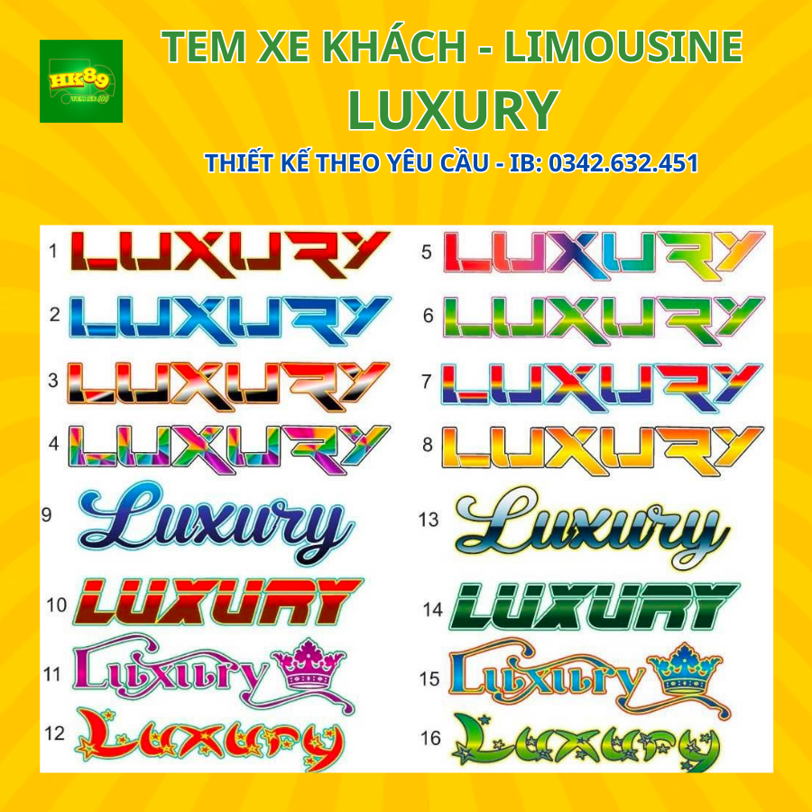 Tem xe chữ LUXURY - Decal Luxury dán ô tô, xe tải phản quang 7 màu