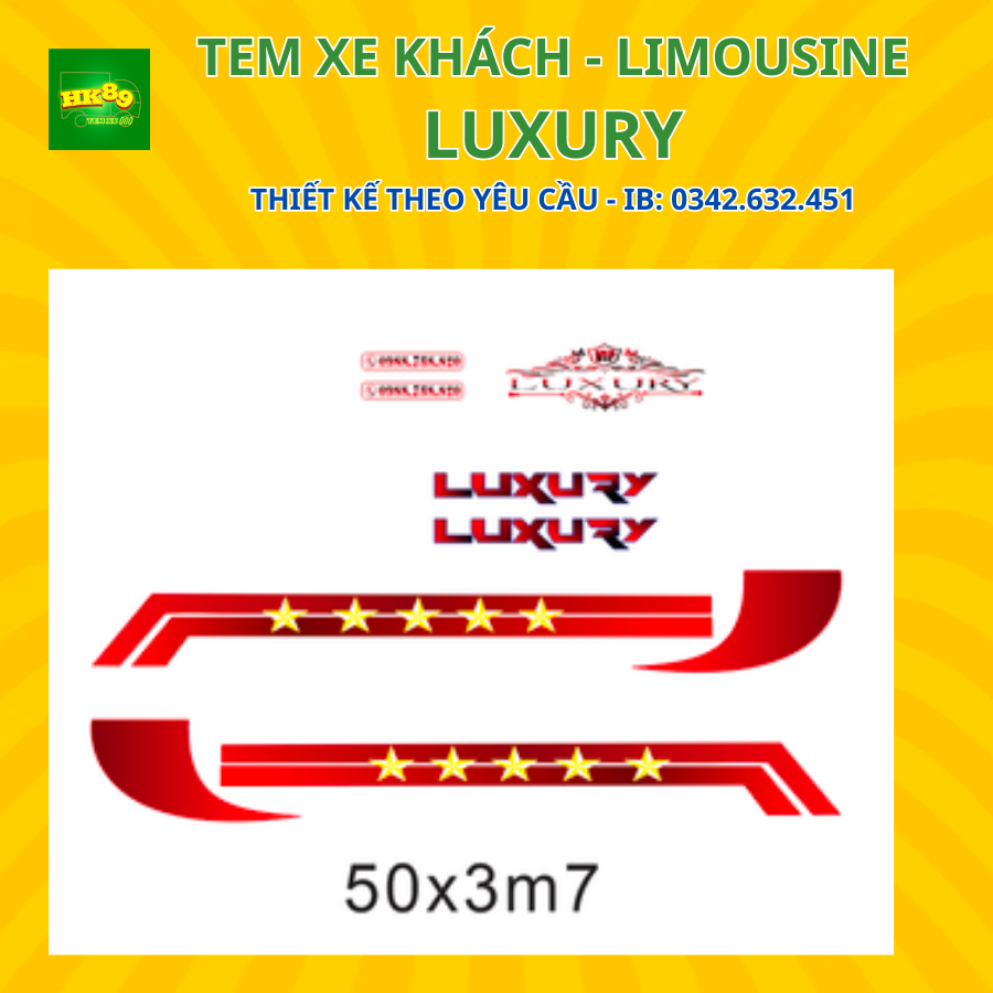 Tem xe chữ LUXURY - Decal Luxury dán ô tô, xe tải phản quang 7 màu