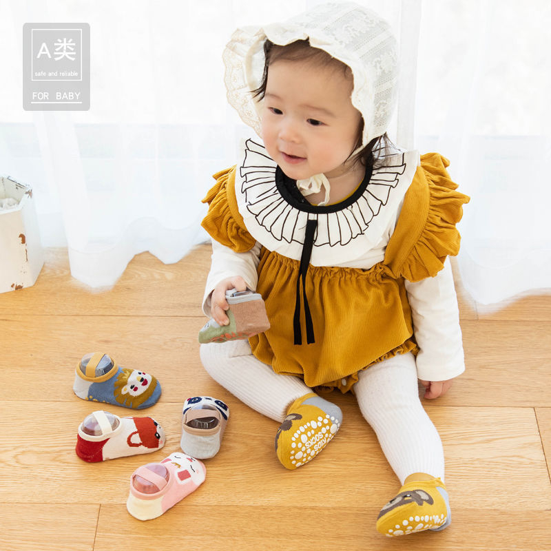 Tất  hài KIDSOCK Cổ Ngắn Hình Thú Siêu Chống Trượt cho bé từ 0-3 tuổi