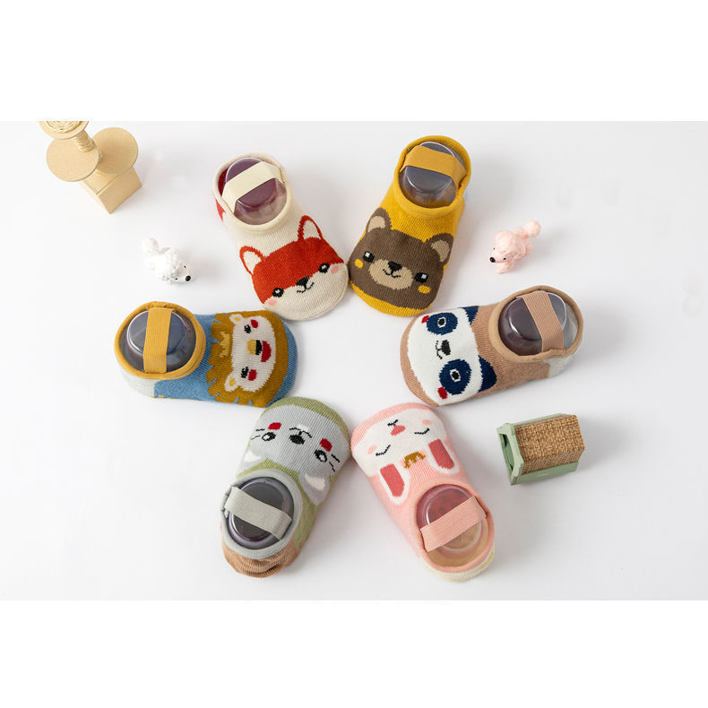 Tất  hài KIDSOCK Cổ Ngắn Hình Thú Siêu Chống Trượt cho bé từ 0-3 tuổi
