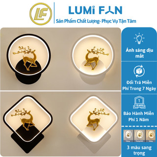 Đèn ốp tường trang trí phòng ngủ LumiFan hoa tiết hươu - Đèn ngủ ốp tường, đèn hành lang, cầu thang trang trí