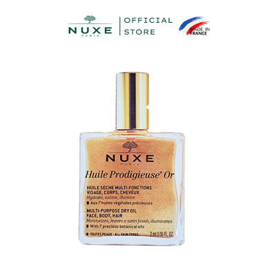 [ Quà tặng không bán ] Dầu dưỡng da đa năng có nhũ Nuxe Huile Prodigieuse Shimmery 2ml