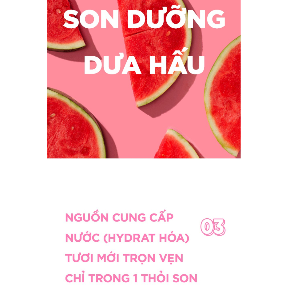 Son dưỡng môi ma:nyo What a Melon Moisture Lip Balm 4g cung cấp độ ẩm cho đôi môi căng bóng