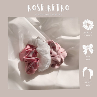 Set cột tóc vải Rosé Scrunchies xinh xắn