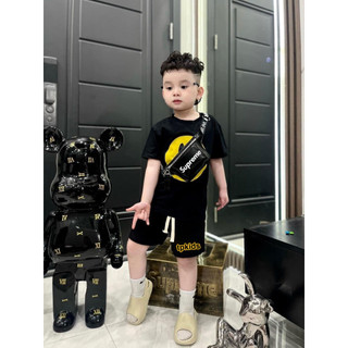 Bộ quần áo thun mặt cười, áo thun quần short unisex, SAMKIDs